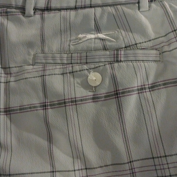 Men's Golf Shorts Slazenger Light Blue Plaid Breathable Athleisure Performance36 - Picture 3 of 6